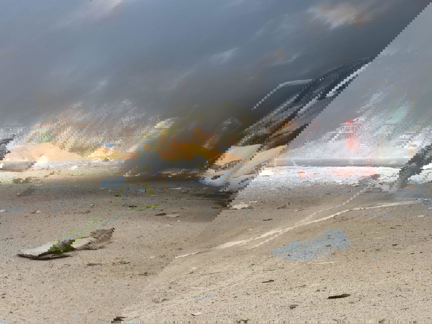 זירת הנפילה בחניון האוטובוסים בהרצליה