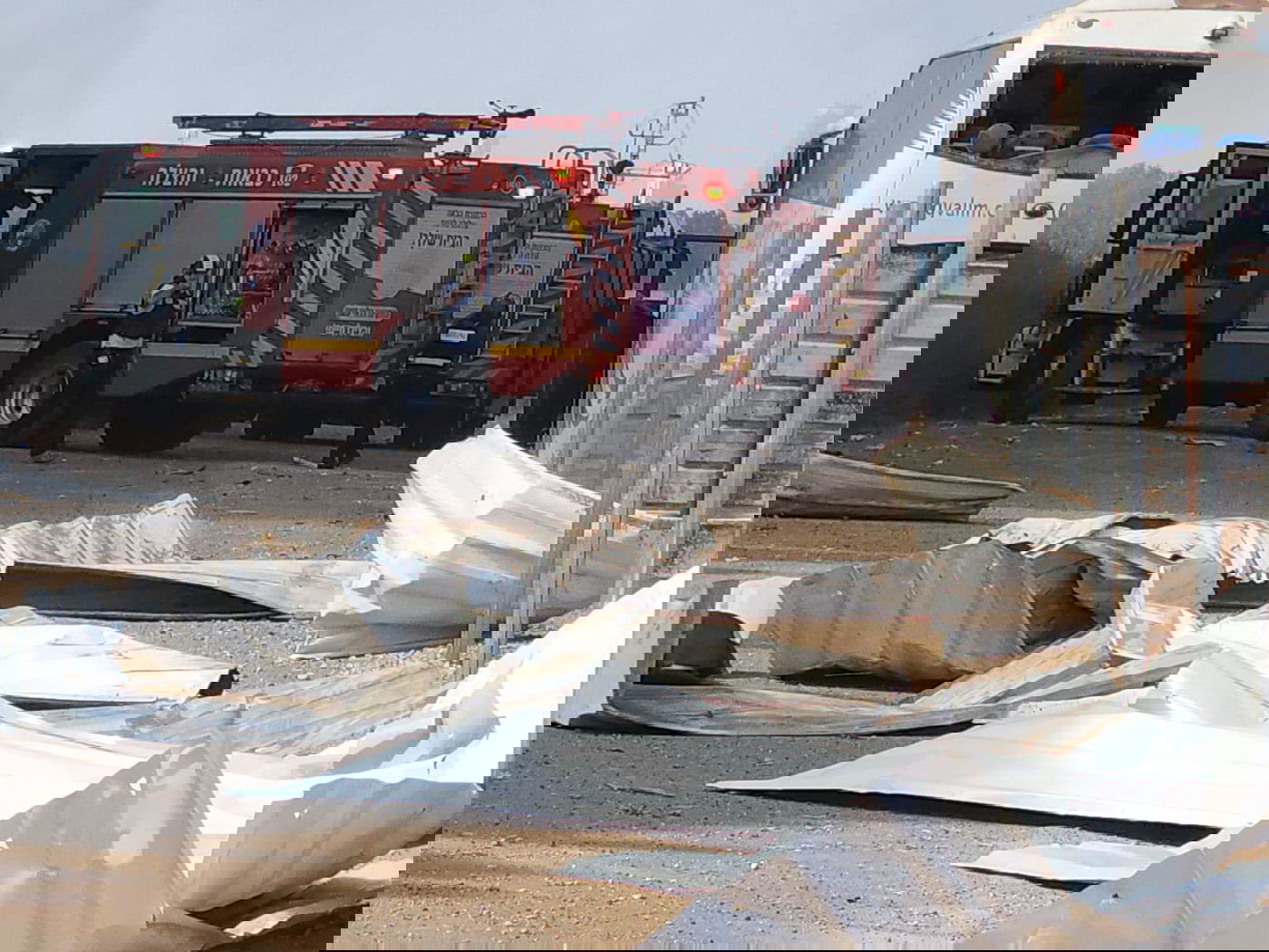 זירת הנפילה בחניון האוטובוסים בהרצליה