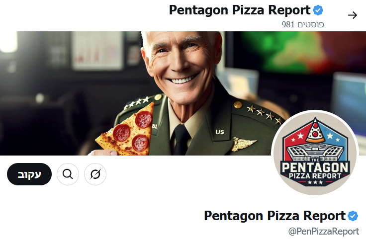 הפרופיל של 'מדד הפיצה של הפנטגון'