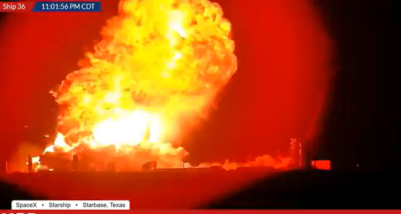 רגע ההתפוצצות של רקטת סטארשיפ