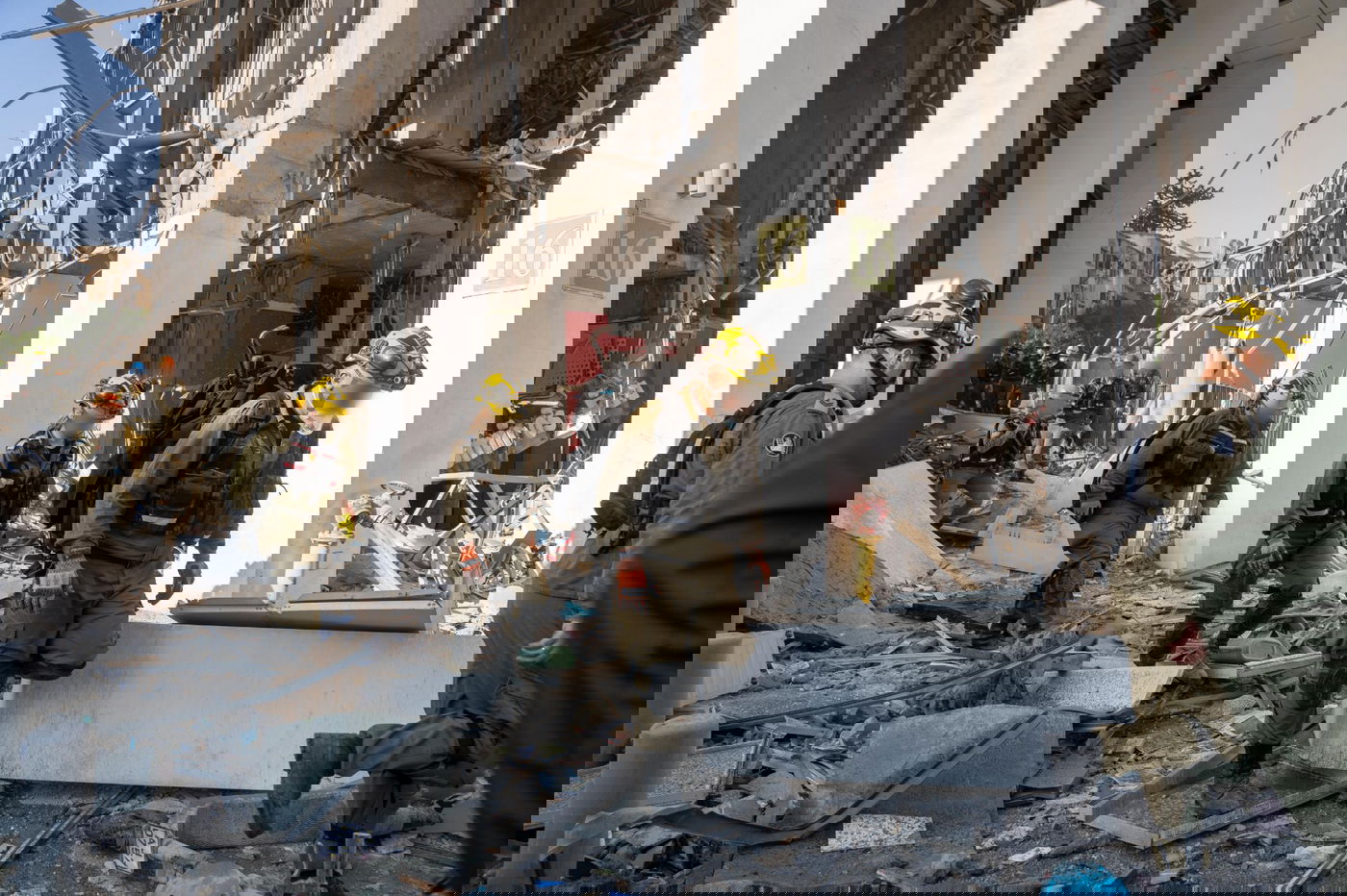 כוחות פיקוד העורף בזירת נפילה במרכז הארץ