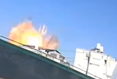 מתרסק במהירות - ומתפוצץ | תיעוד מרגע פגיעת הכטב"ם בבית שאן