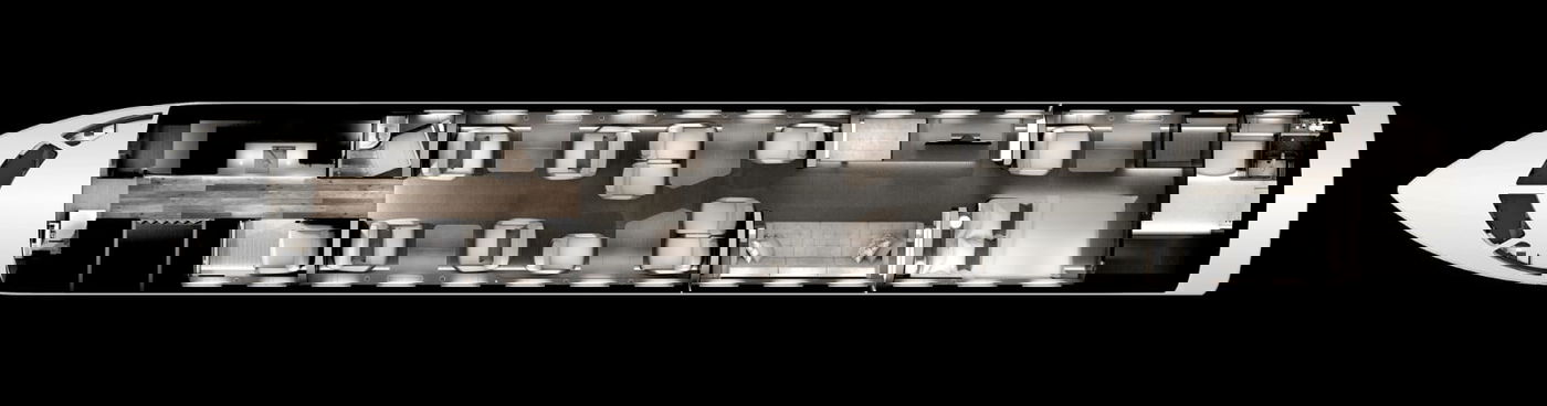 פנים המטוס הפרטי שבזה המריא האדמו"ר מגור לארה"ב