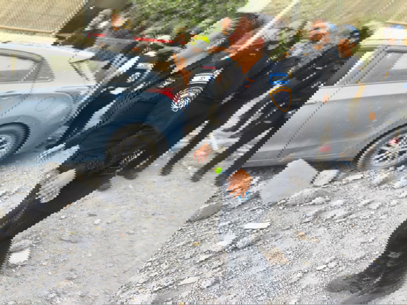 פעילות כוחות המשטרה בזירת הנפילה בבאר שבע