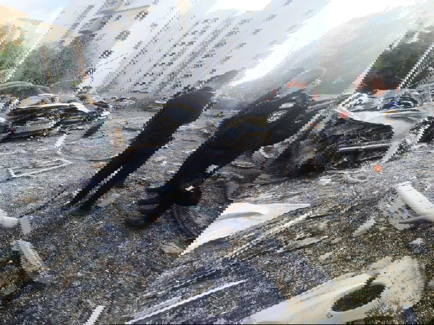 פעילות כוחות המשטרה בזירת הנפילה בבאר שבע