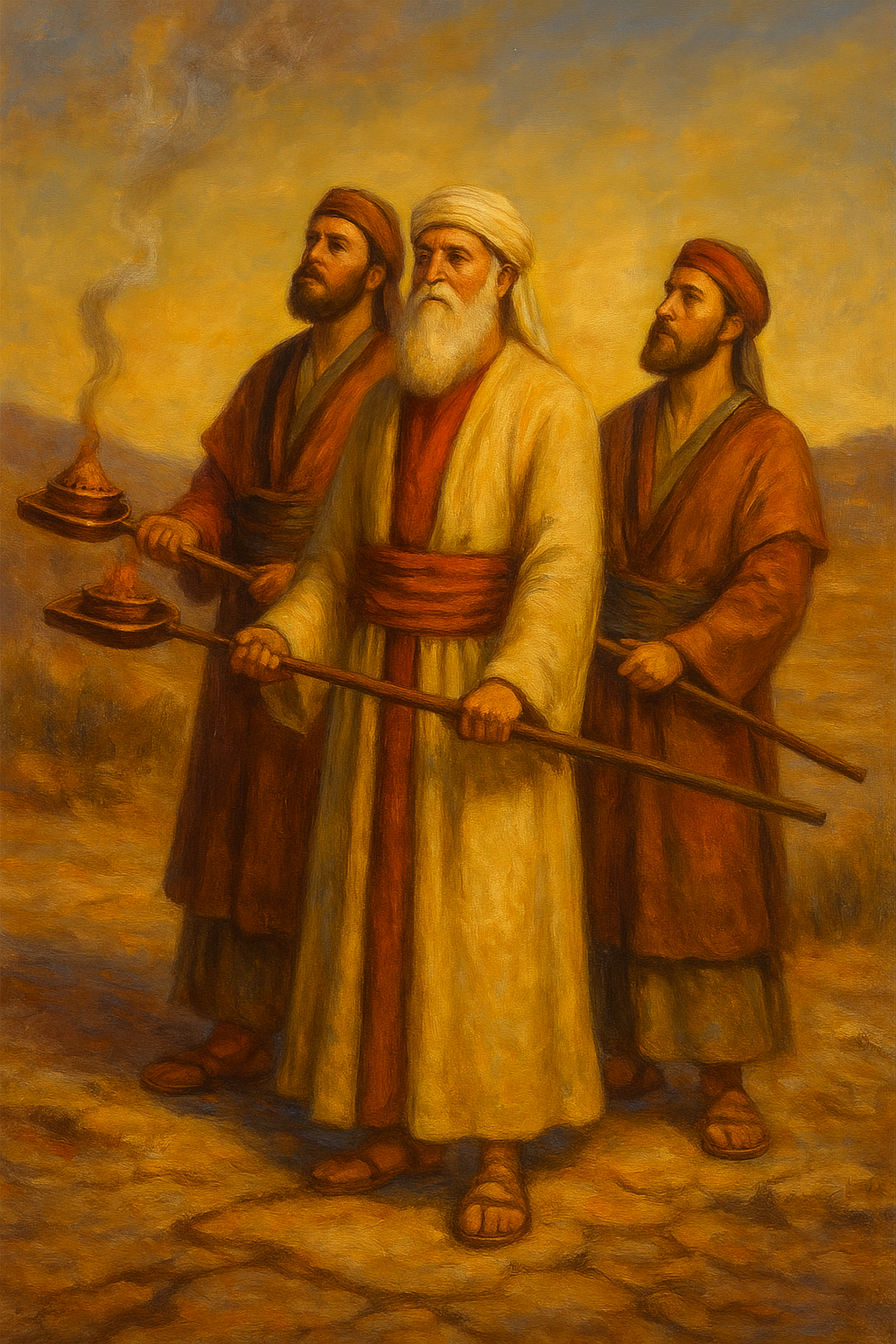 קְחוּ לָכֶם מַחְתּוֹת קֹרַח וְכָל עֲדָתוֹ