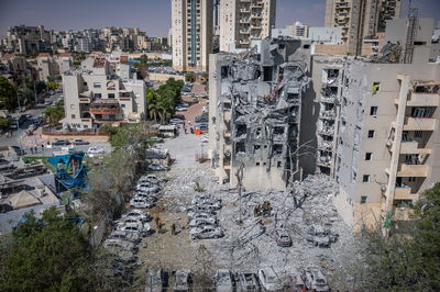 ההרס הרב בזירת הנפילה בבאר שבע, אתמול