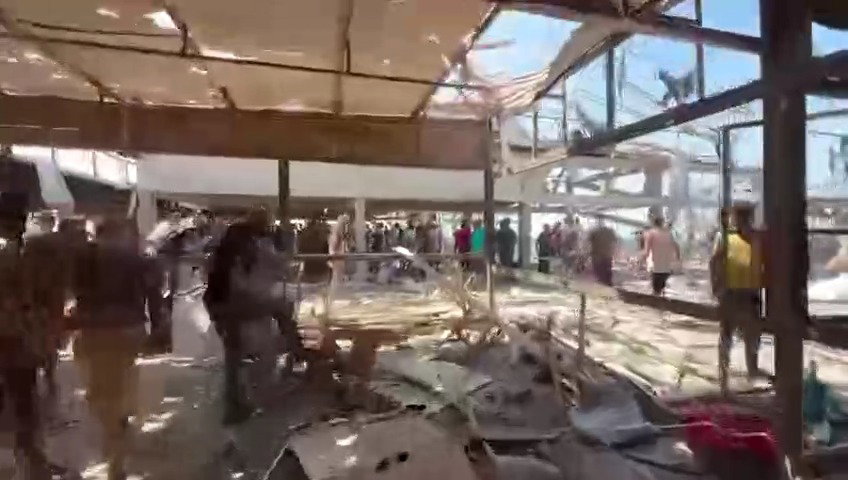 ההרס במסעדה בעזה