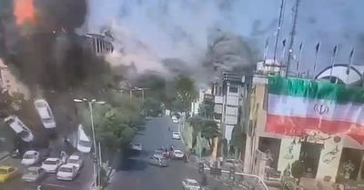 תיעוד מטורף מטהרן: כך נראו רגעי התקיפה הישראלית בכיכר קודס  