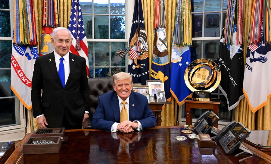 נתניהו וטראמפ בחדר הסגלגל