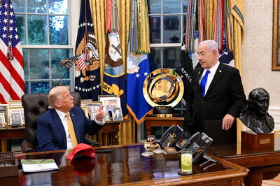 ראש הממשלה נתניהו והנשיא טראמפ, הלילה