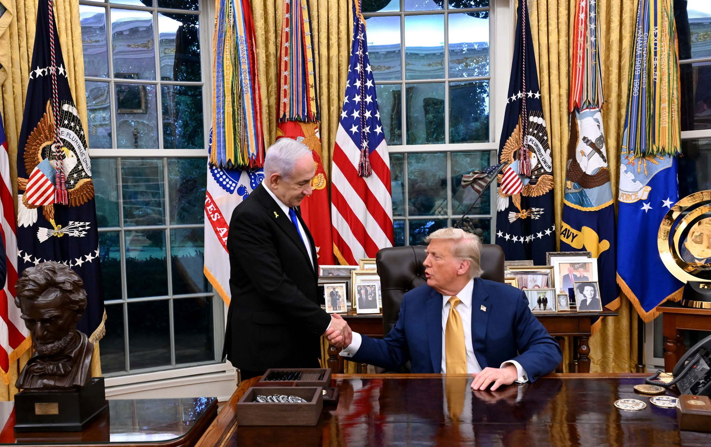 נתניהו וטראמפ בבית הלבן, הלילה