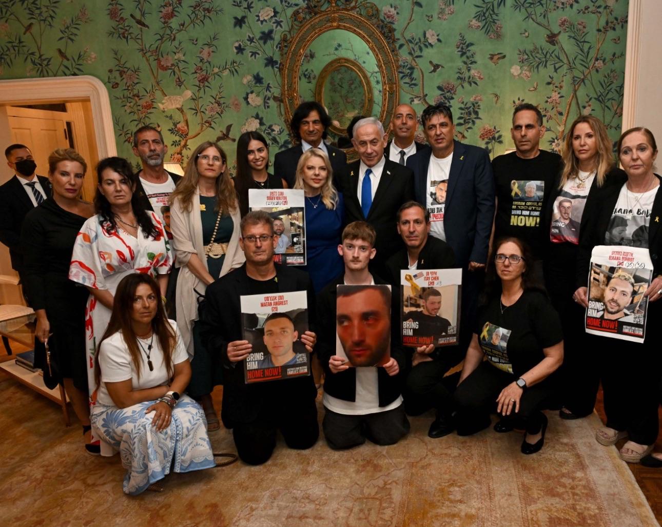 נתניהו בארה"ב עם משפחות החטופים
