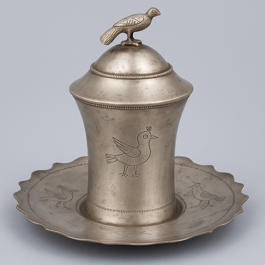 גביע עתיק לקידוש עם מכסה