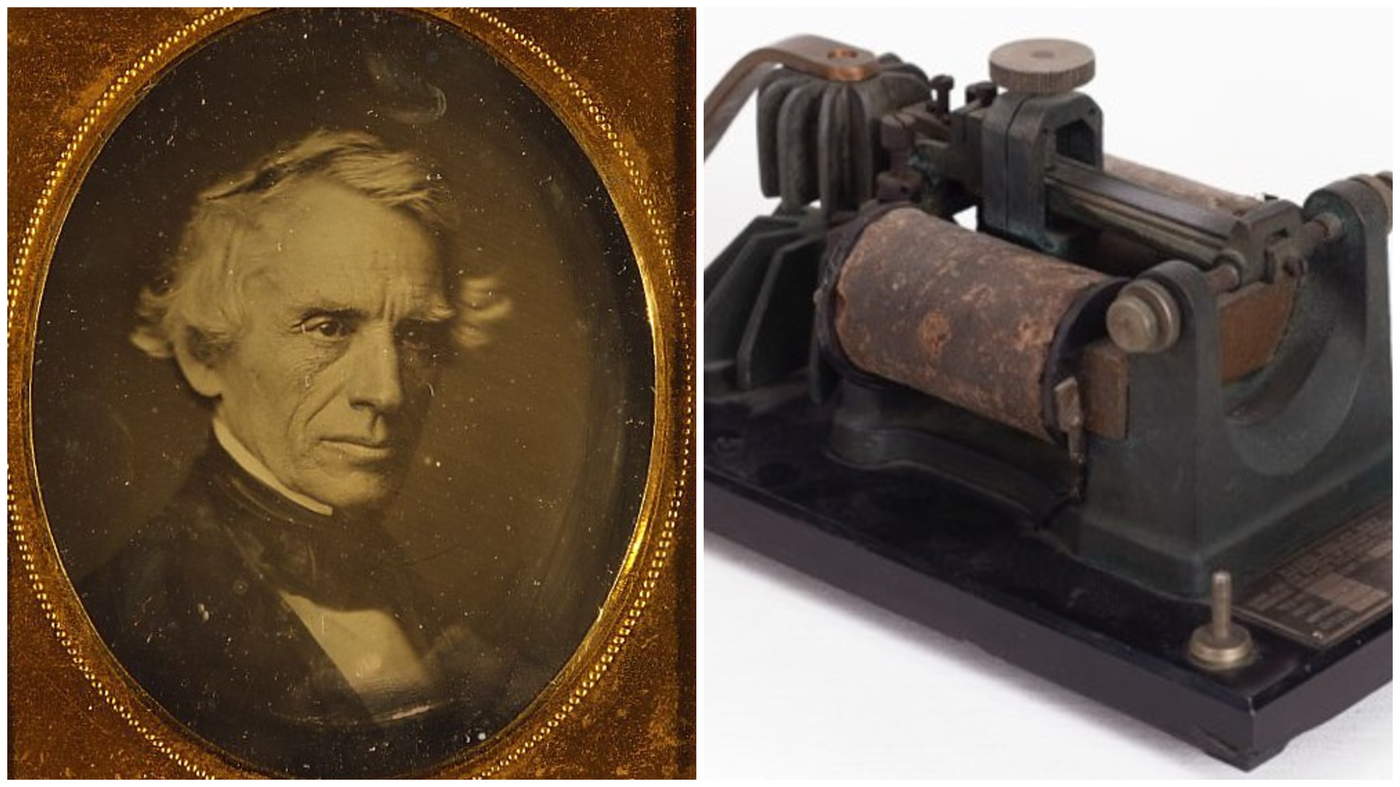 מימין - שיחזור הטלגרף של מורס| משמאל - סמואל