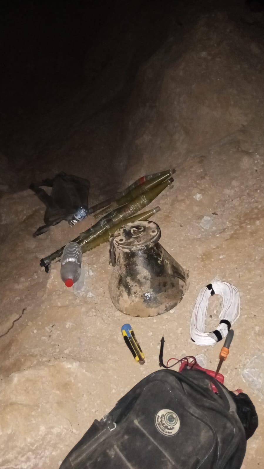 טילי RPG שאותרו בתוך התוואי התת-קרקעי