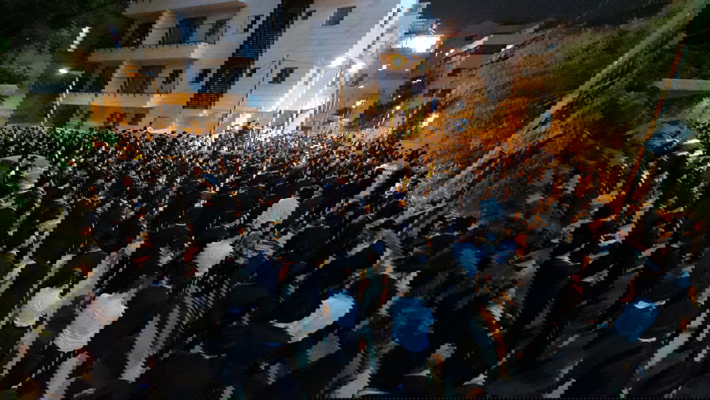 עצרת מחאה בכולל חזון איש בבני ברק