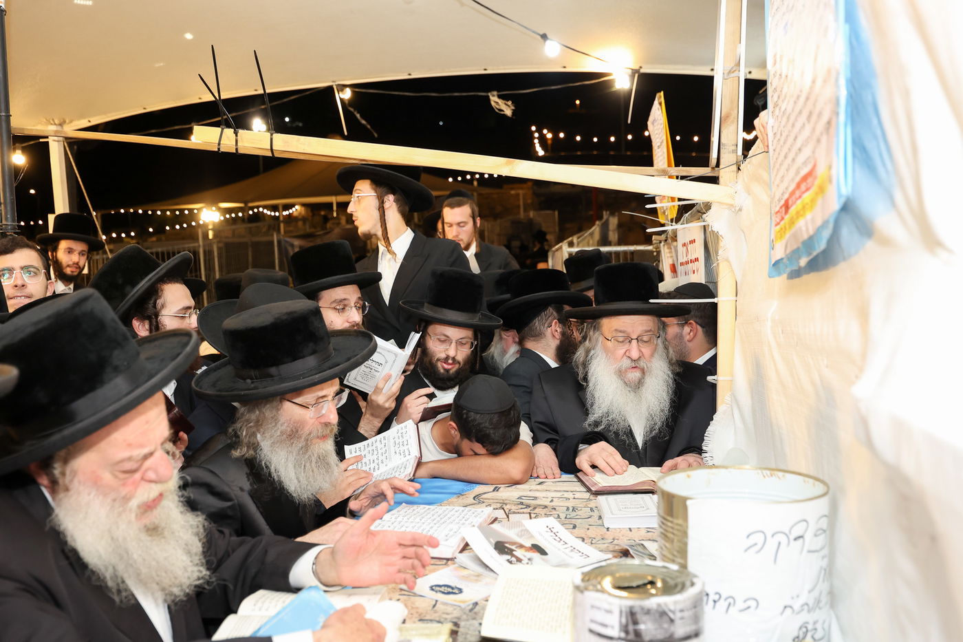 הרה"צ רבי אלימלך בידרמן והאדמו"ר מנדבורנה בתפילה בציון ה'אור החיים' הקדוש