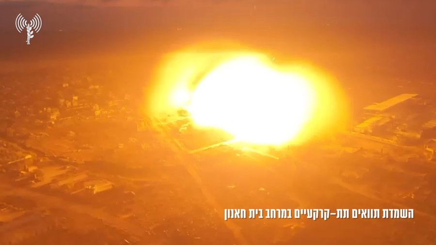 תיעוד מהשמדת תוואים תת-קרקעיים ותשתיות טרור בבית חאנון