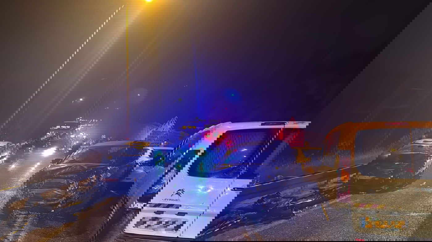 זירת התאונה בכביש 446