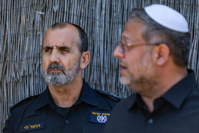 השר איתמר בן גביר והמפכ"ל דני לוי 