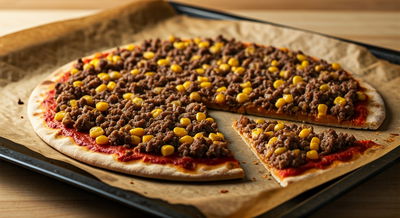 פיצה בשרית עם תירס - כל הטעמים האהובים על הילדים, בגרסה משביעה במיוחד