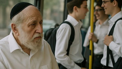 יהודי מבוגר באוטובוס