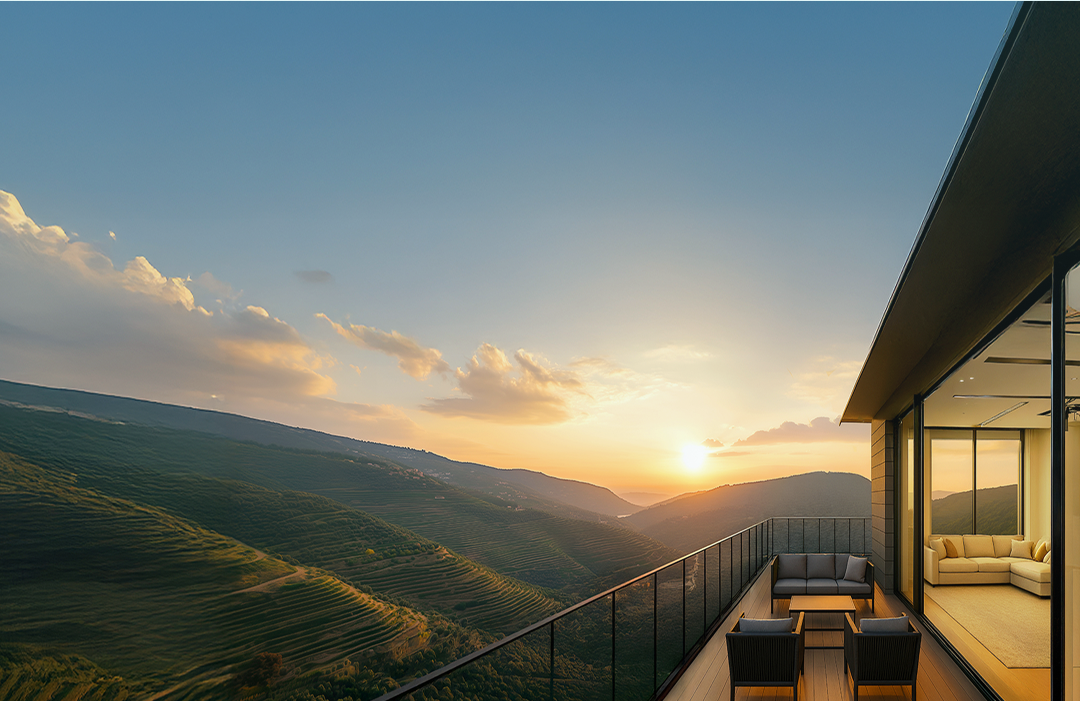 חווית המגורים הציורית ממשיכה גם מחוץ לבית עם פיתוח סביבתי מושקע