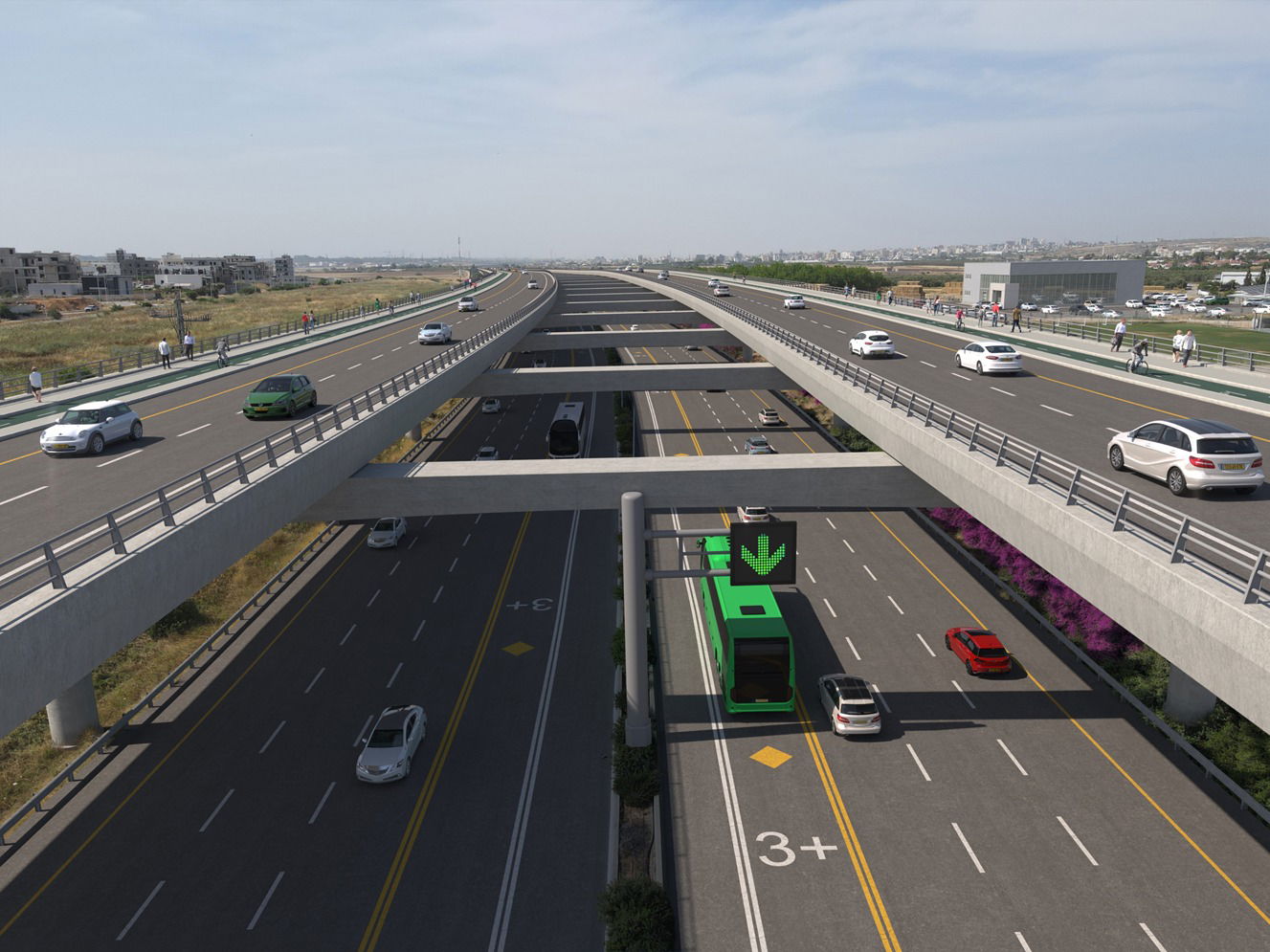 הדמיית נתיבי תחבורה עיליים