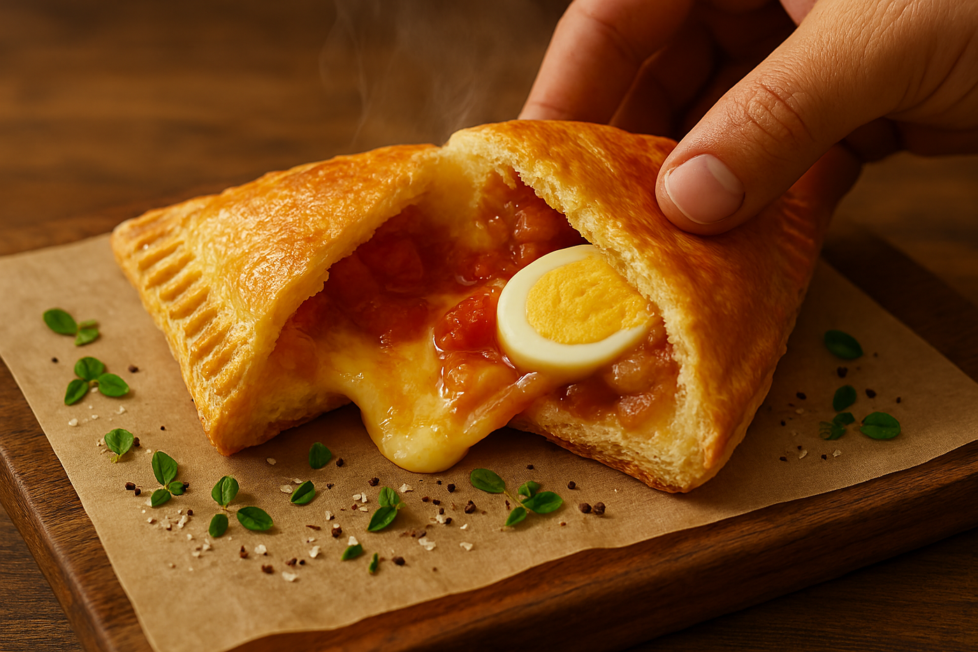 מאפה פוקצ'ה אישית ממולאת - ארוחה שלמה ביד אחת