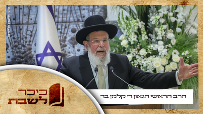 פרשת נח: הוורט של הרב הראשי הגאון רבי קלמן בר