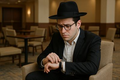 הרגע השה שאתה ממתין במתח לתחילת הפגישה