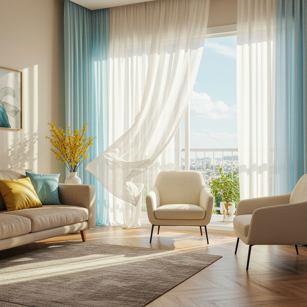 וילונות שמתנפנפים ברוח