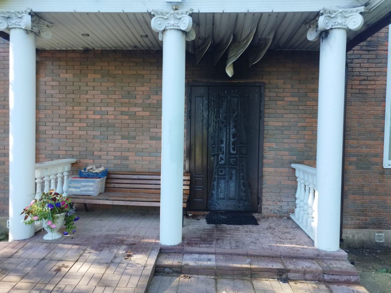 בית הכנסת באובנינסק לאחר ההצתה