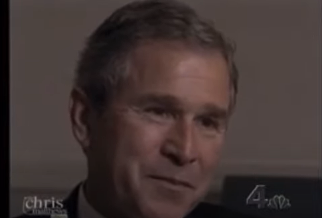 הנשיא בוש ברגעים במהלך הראיון בהם הובך מול צופים רבים