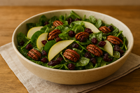 מתוק-חמצמץ-פריך: סלט ירוק עם אגסים, חמוציות ופקאן לשבת