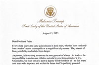 מלניה טראמפ שיגרה מכתב אישי לנשיא רוסיה - זה מה שנכתב בו