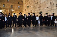 האדמו"ר מחוג חתם סופר בתפילה ע"י הכותל המערבי