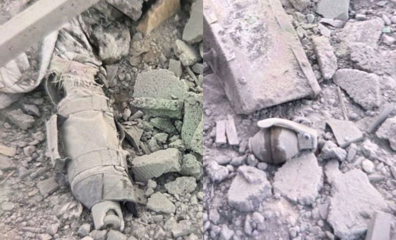 חלק מאמצעי הלחימה שאותרו על גופות המחבלים לאחר שחוסלו 