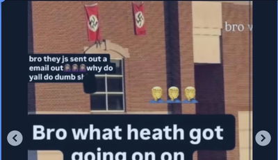 דגלי ההסתה על חזית בית הספר