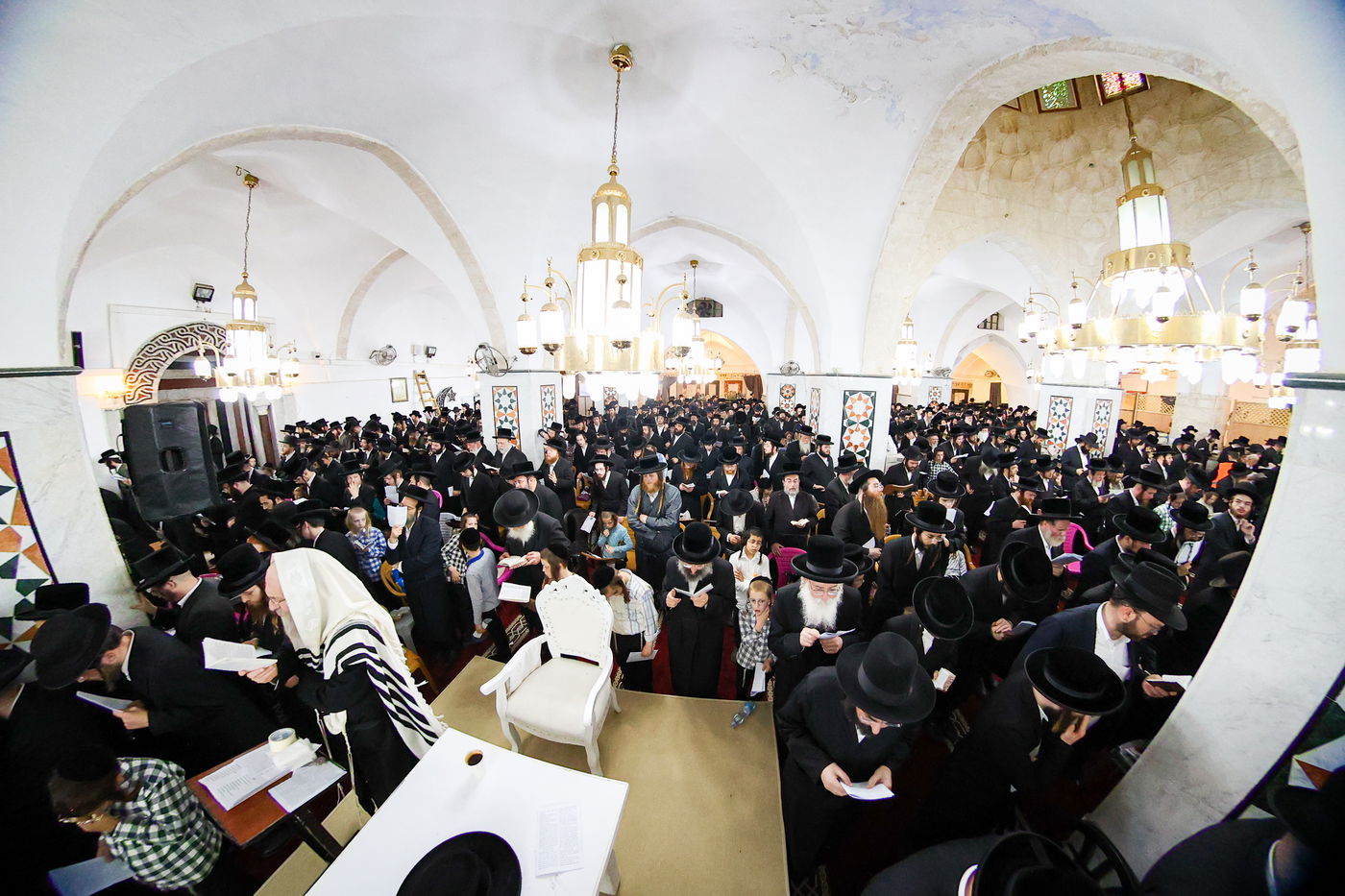 הרה"צ רבי אלימלך בידרמן בתפילה במערת המכפלה