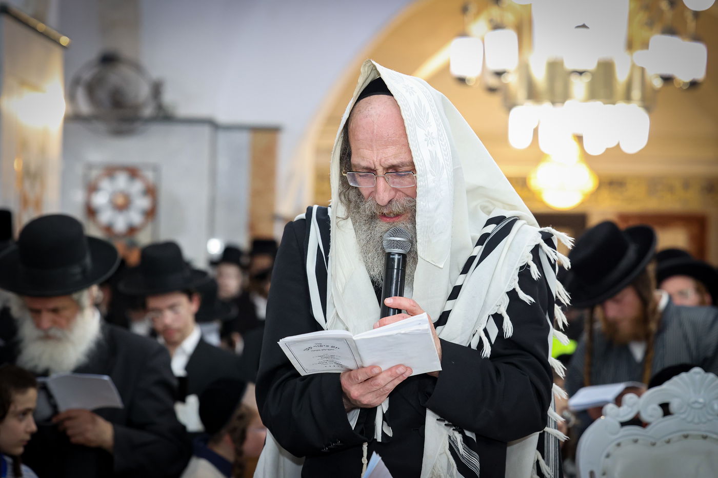 הרה"צ רבי אלימלך בידרמן בתפילה במערת המכפלה