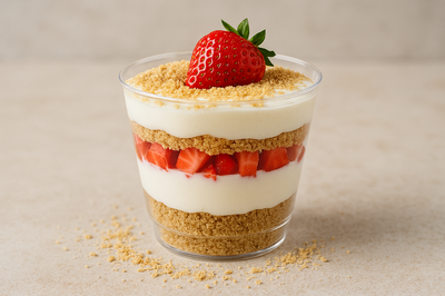 קינוח שכבות יוגורט - פירורים: פשוט להכנה, נראה כמו גורמה