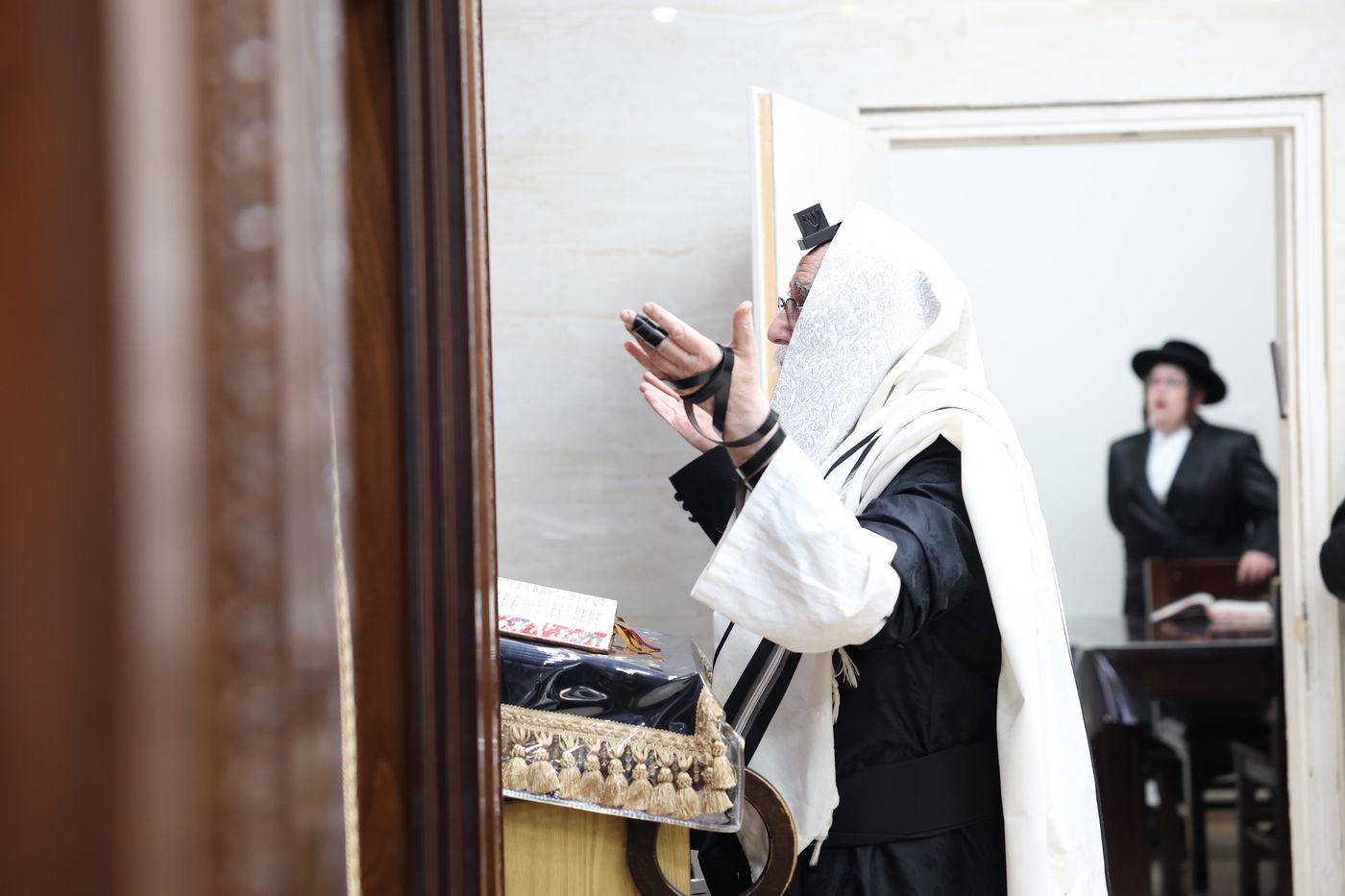 האדמו"ר מצאנז בתפילת הלל