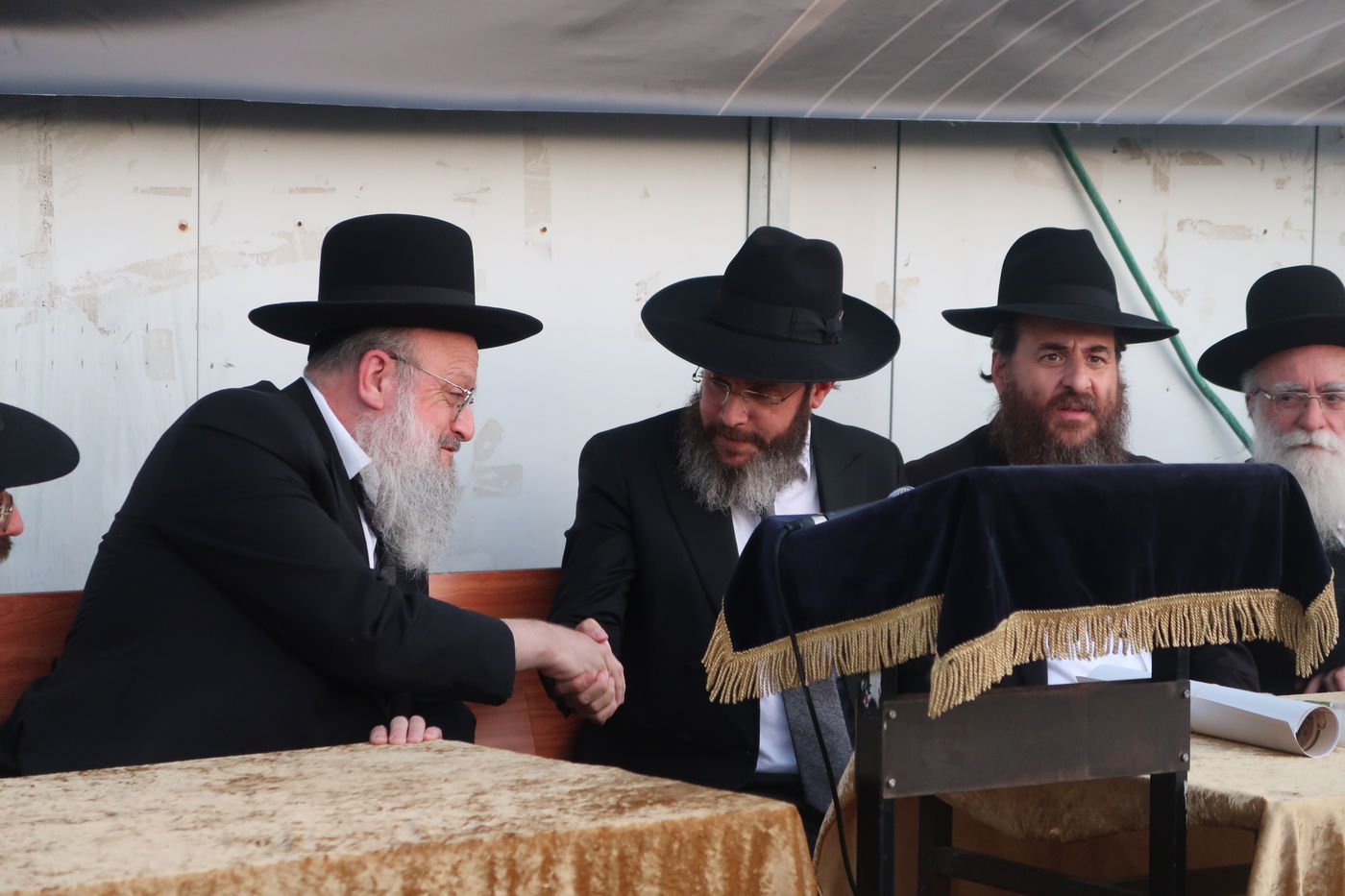 מעמד הנחת אבן הפינה לישיבת 'בית אשר' במודיעין עילית