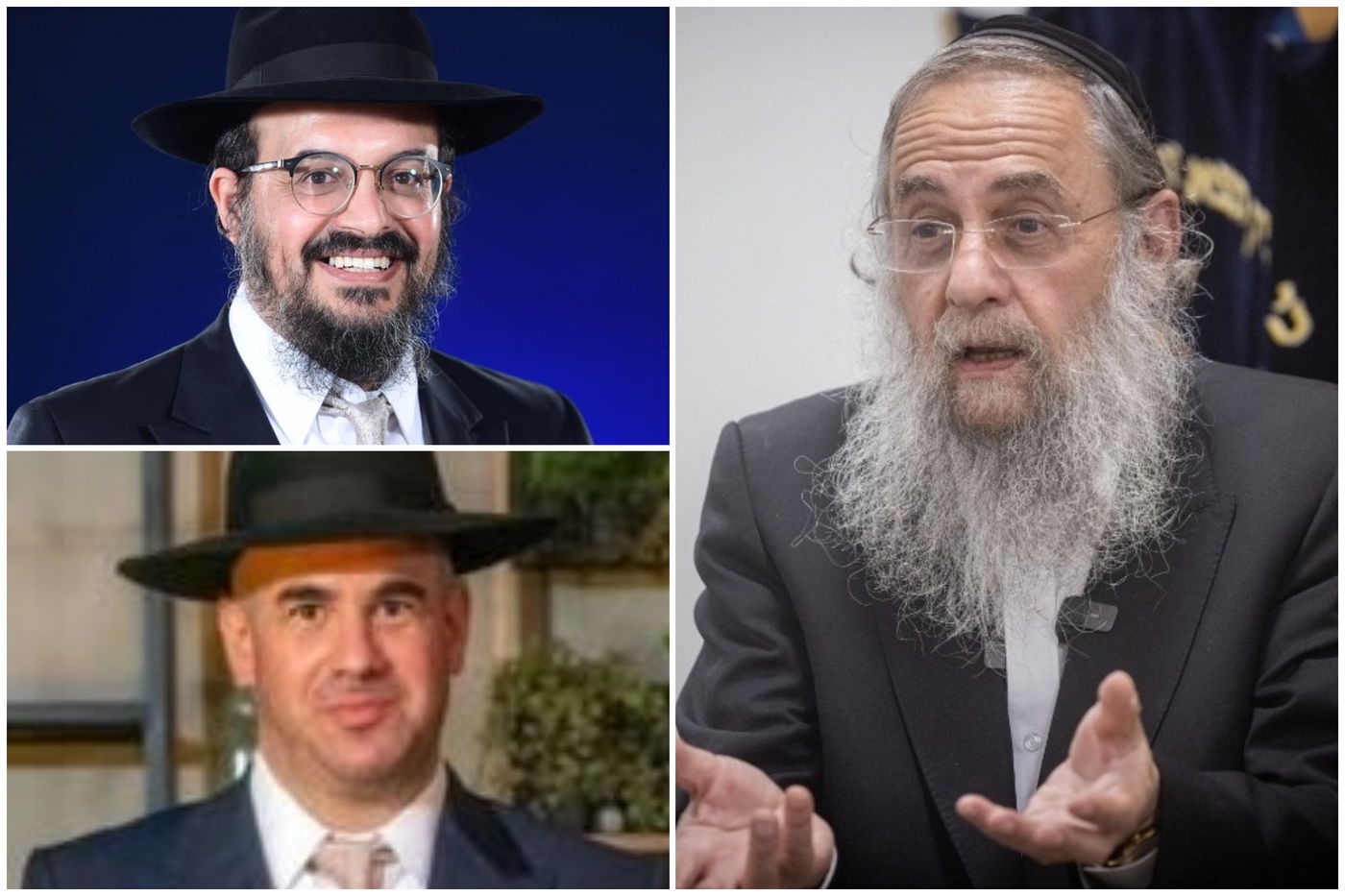 מימין - הרב דוד לייבל | משמאל: הרב אביתר עמראני ואליהו גלנצברג