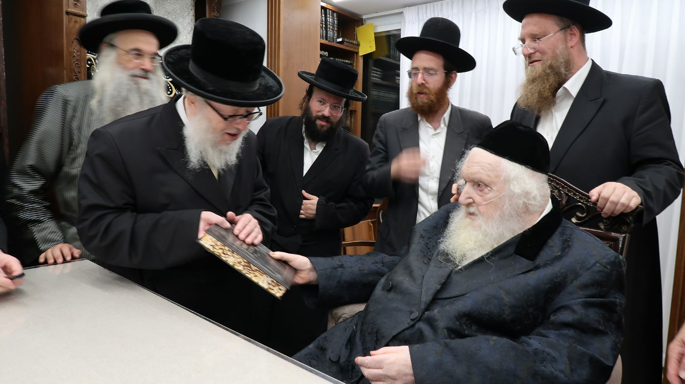 האדמו"ר מבוהוש בביקור אצל הגר"מ שטרנבוך