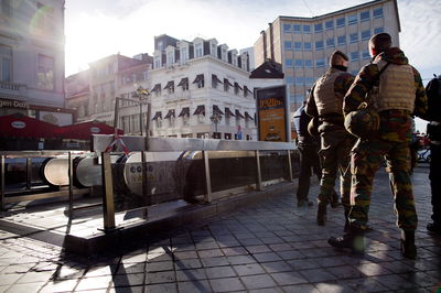 חיילים בבריסל בירת בלגיה