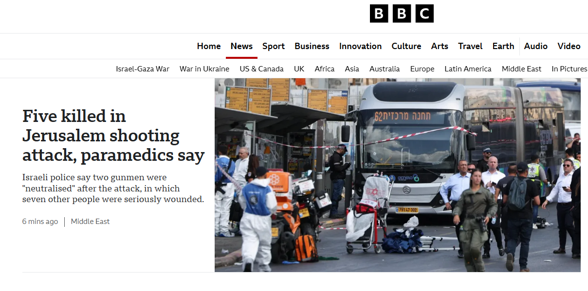 בשידור חי וכתבות ראשיות: כך מסקרים בעולם את הפיגוע הנורא בירושלים