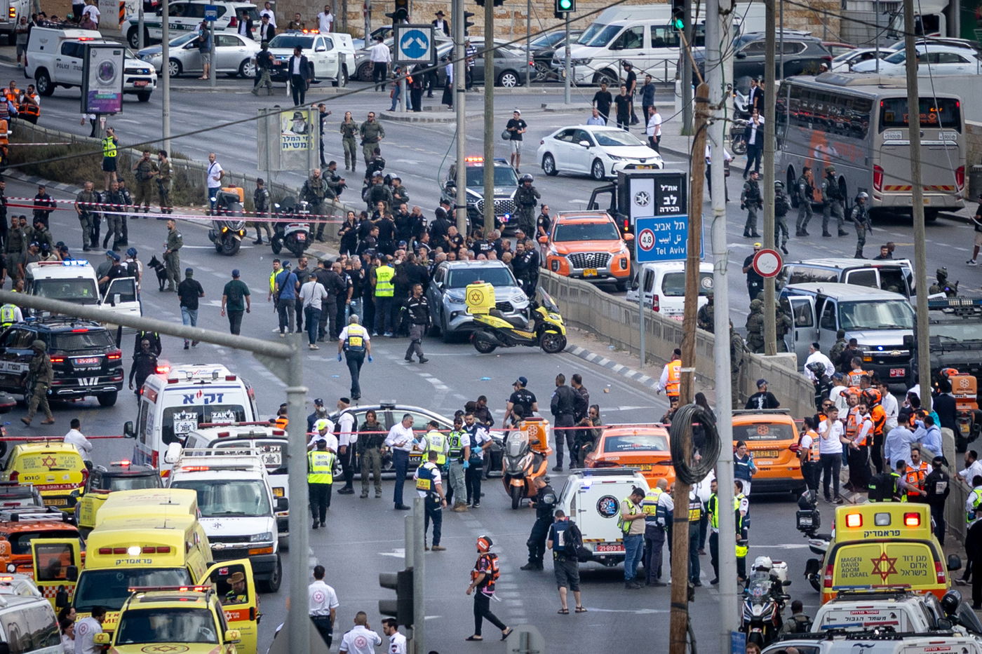 זירת הפיגוע בצומת רמות בירושלים